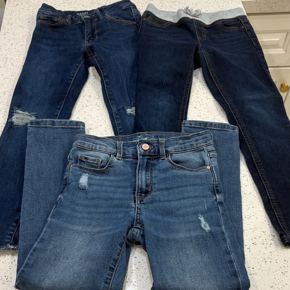 Girls Old Navy, Jordache, Winder Nation skinny distressed blue jeans size 7/8